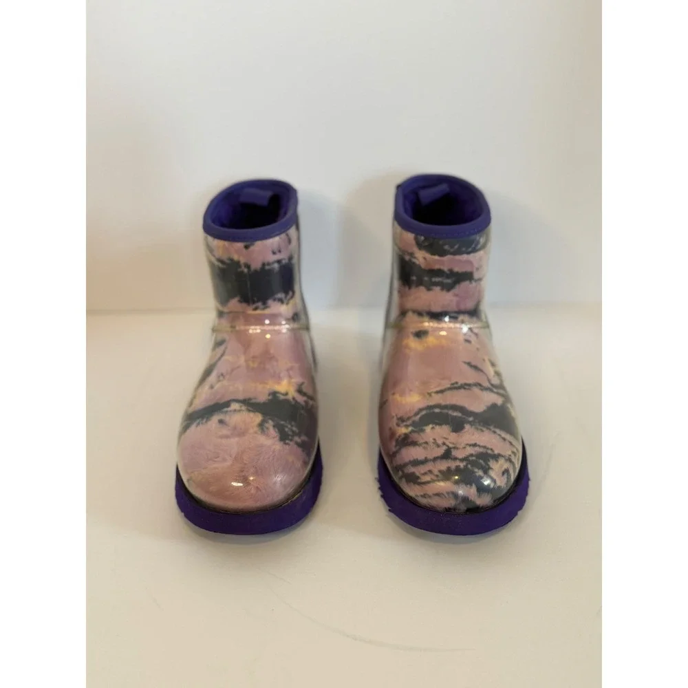 UGG Classic Clear Mini Purple Tie Dye Waterproof Boots 1120778 Womens Size 7